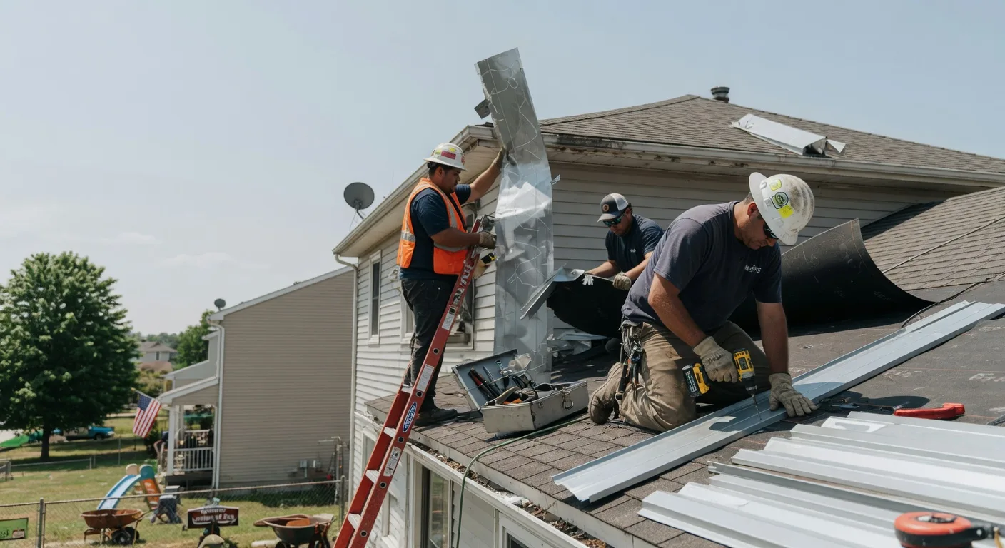 Storm Damage Metal Roof Repair in New Auburn, WI